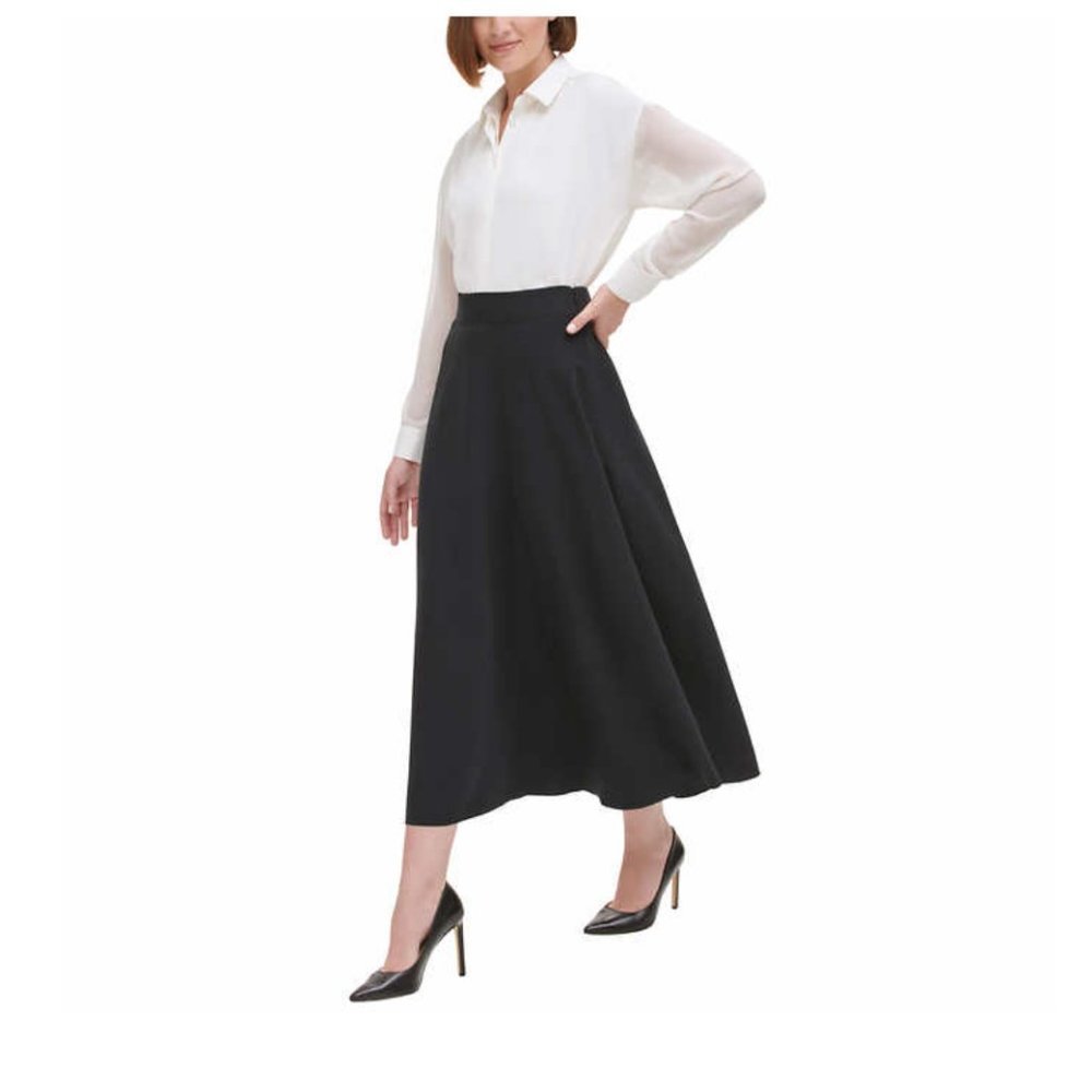 🌸 NWT DKNY Ladies' Maxi / Midi Skirt Black - Picture 3 of 11